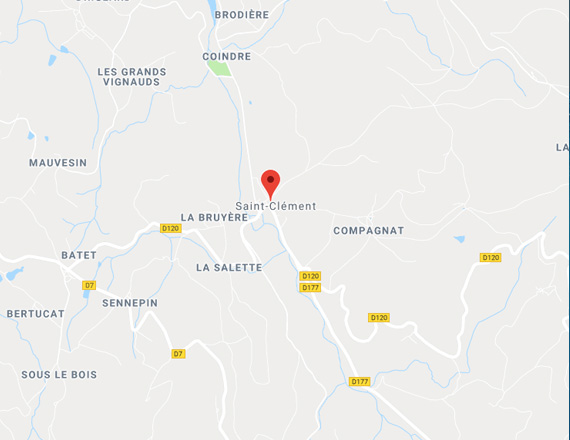 Carte de localisation de Saint-Cl&eacute;ment pour situer une pisciculture et &eacute;levage de truites en r&eacute;gion